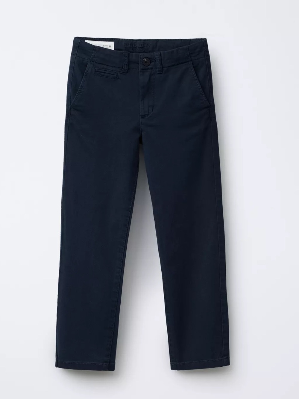 Zara Boy’s Classic Straight-Leg Chino Pants in Navy